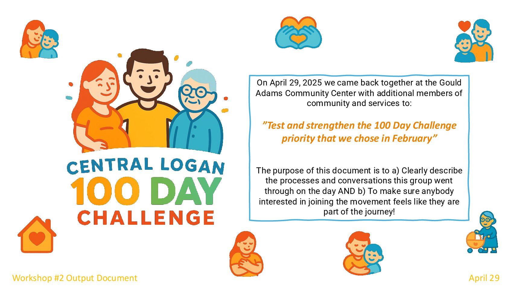 Central Logan 100 Day Challenge Output Doc - Workshop 2 